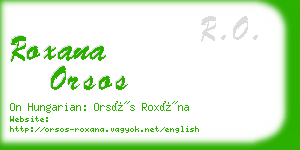roxana orsos business card